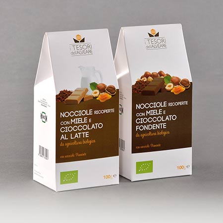 Nocciole ricoperte biologiche al miele Nocciole ricoperte biologiche al miele